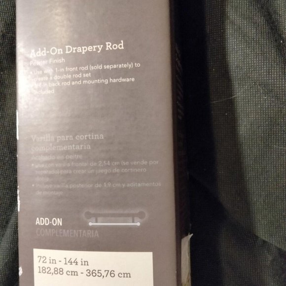 Allen + Roth 72" to 144" Pewter Steel Add On Curtain Rod - Picture 4 of 4